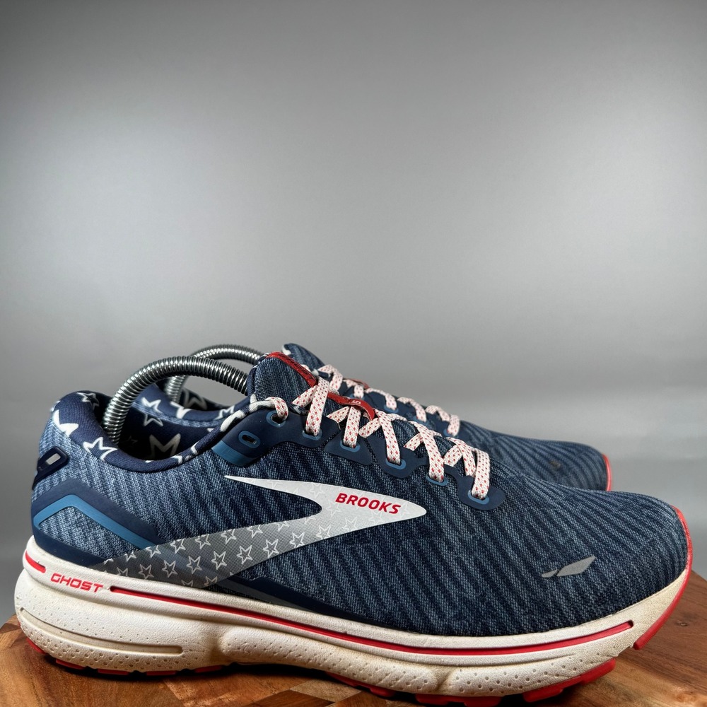 Brooks Ghost 15 Womens Running Shoes 11 Stars Stripes Navy Red 1203801B449